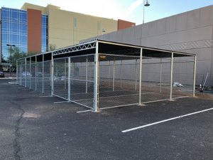 chain-link building enclosure